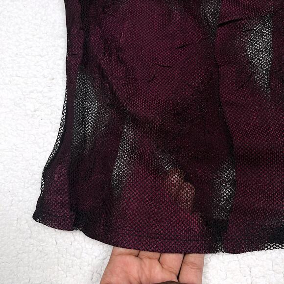 2001 Lip Service Hour of Darkness Blouse Top Purple Medium Y2K Vintage Goth - Picture 10 of 16